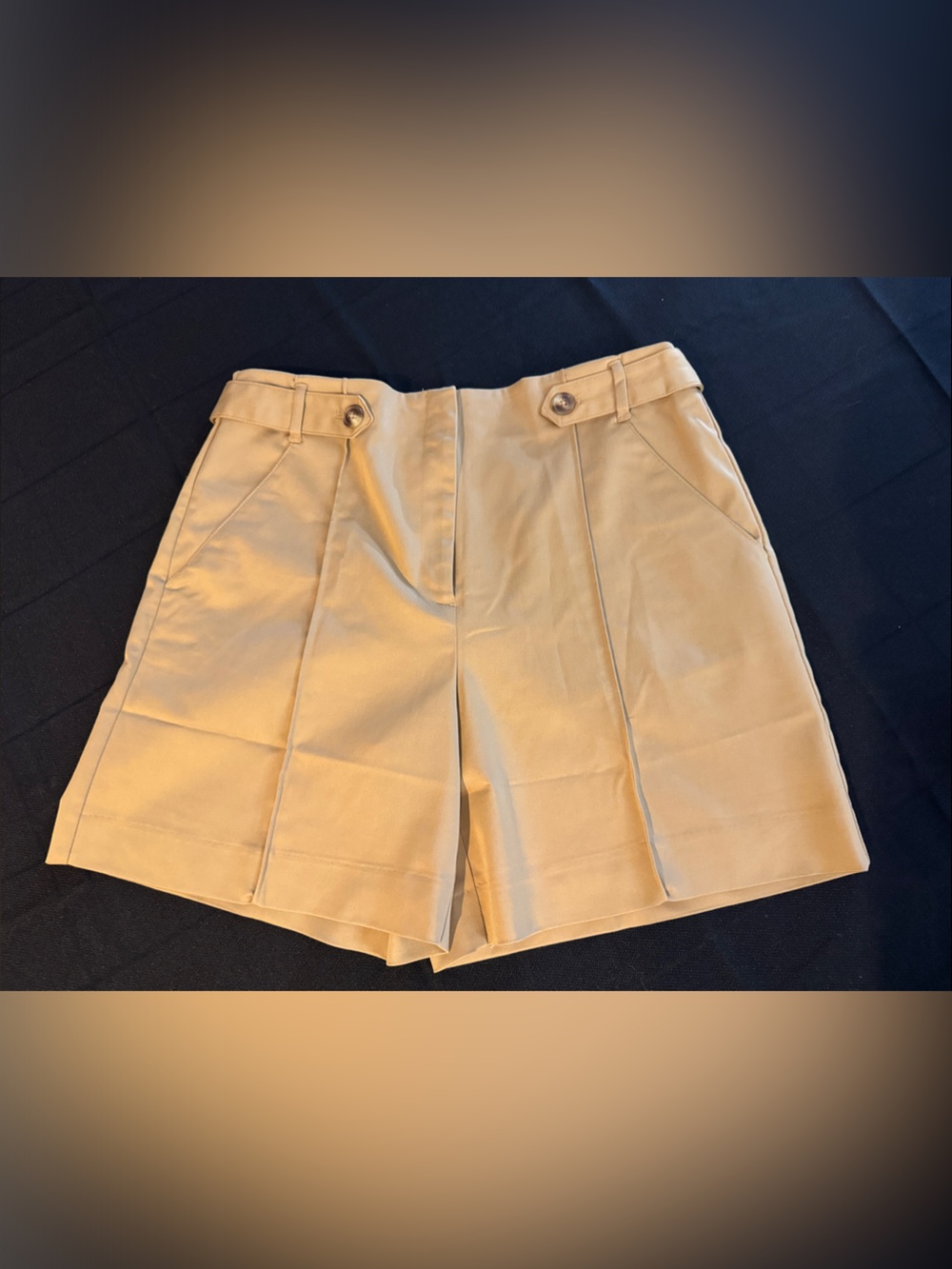 Chico's Khaki Belt-Tab Bermuda Shorts